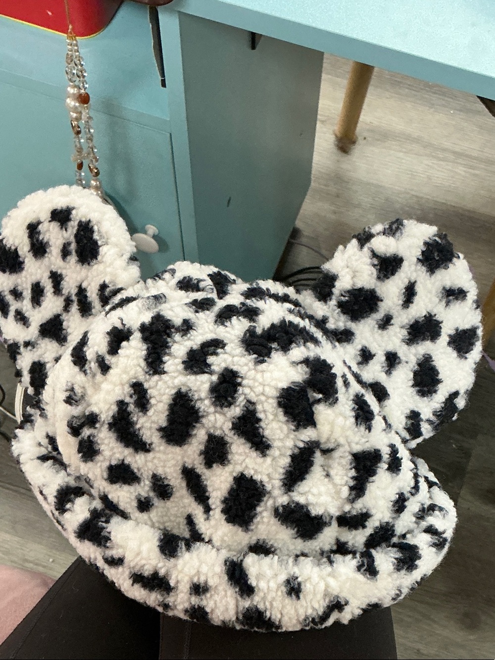 Black & White 101 Dalmatian Plush Bucket Hat with Ear Details